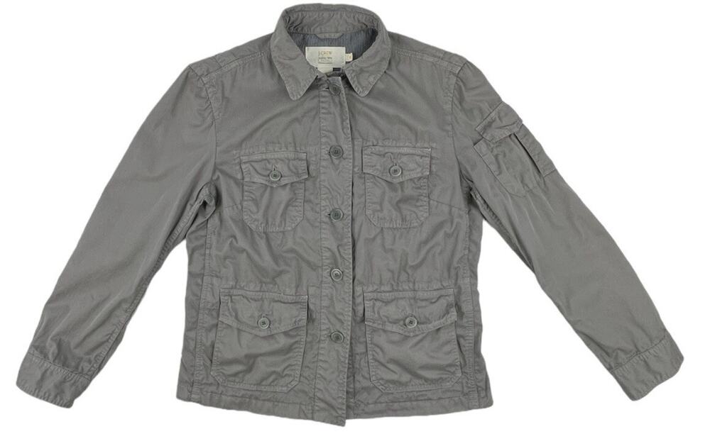 J.Crew Y2K Utility Jacket Medium Green Broken-In Twill Chore Barn Coat